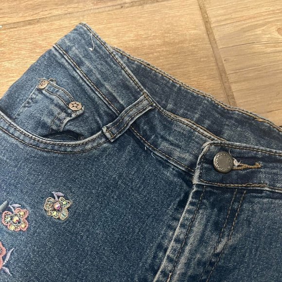 y2k floral bedazzled bling jeans - Picture 5 of 8